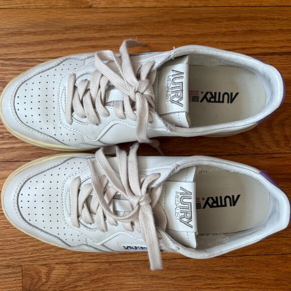 AUTRY SNEAKERS MEDALIST LOW SNEAKERS IN WHITE AND LAVENDER LEATHER size 40 - Picture 5 of 5